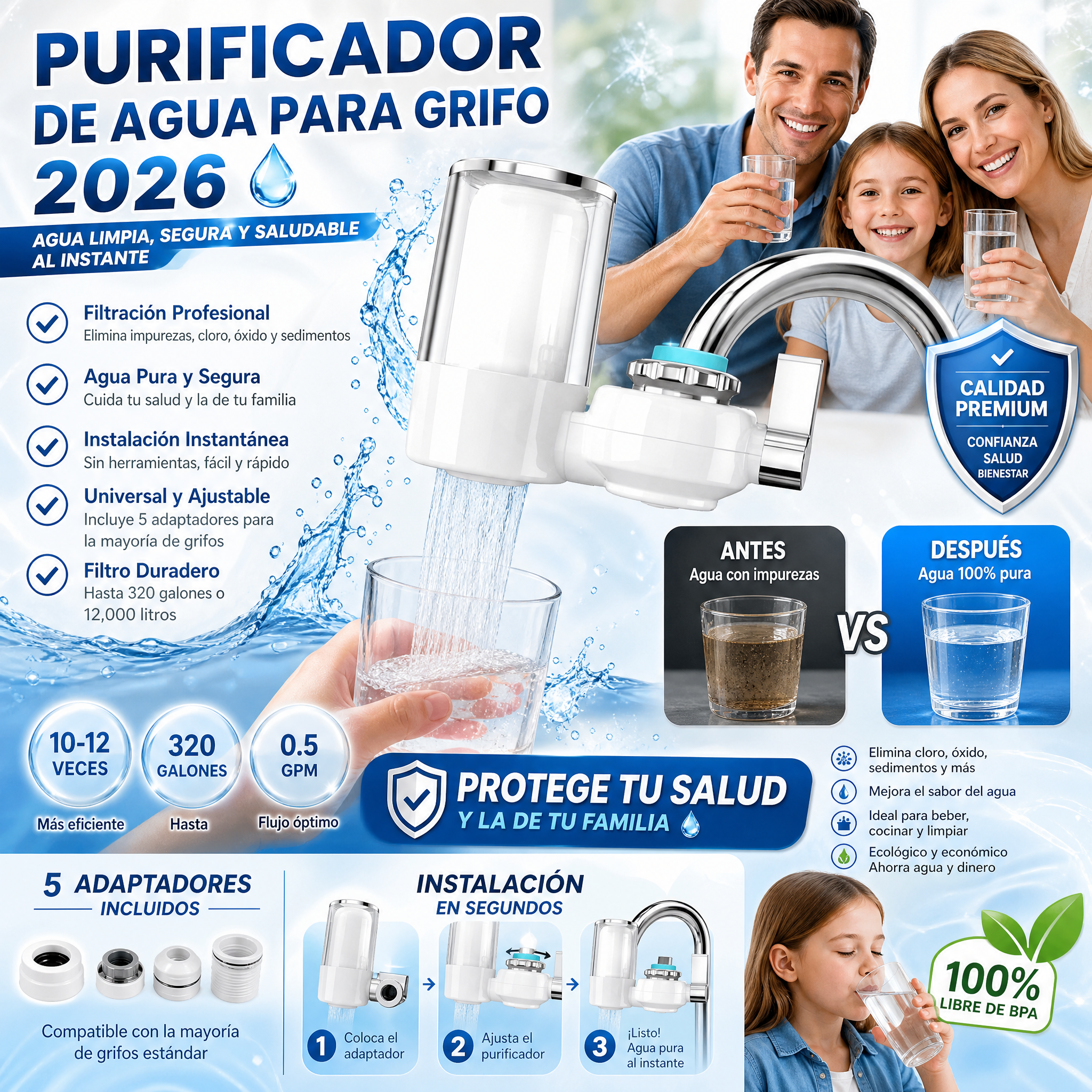 Filtro Purificador de Grifo