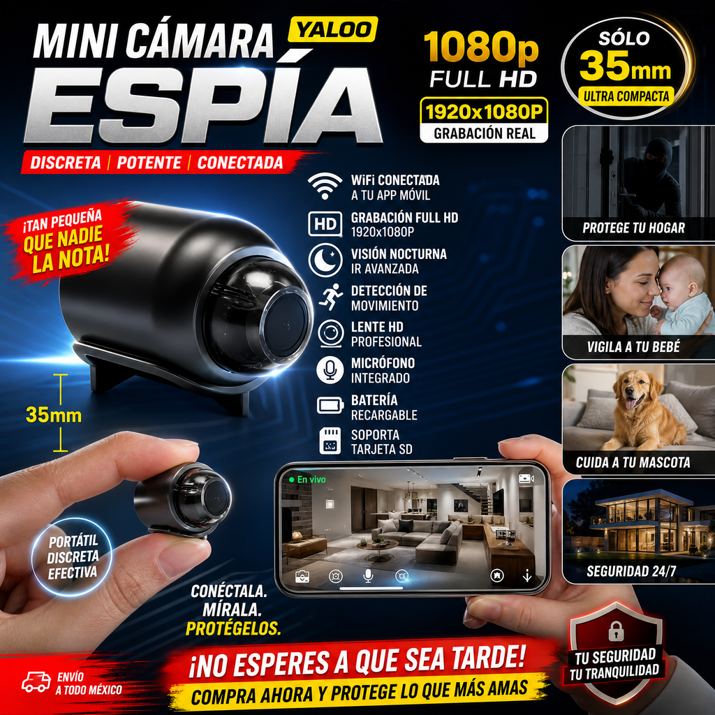 Mini Cámara Espía 1080p Visión Nocturna