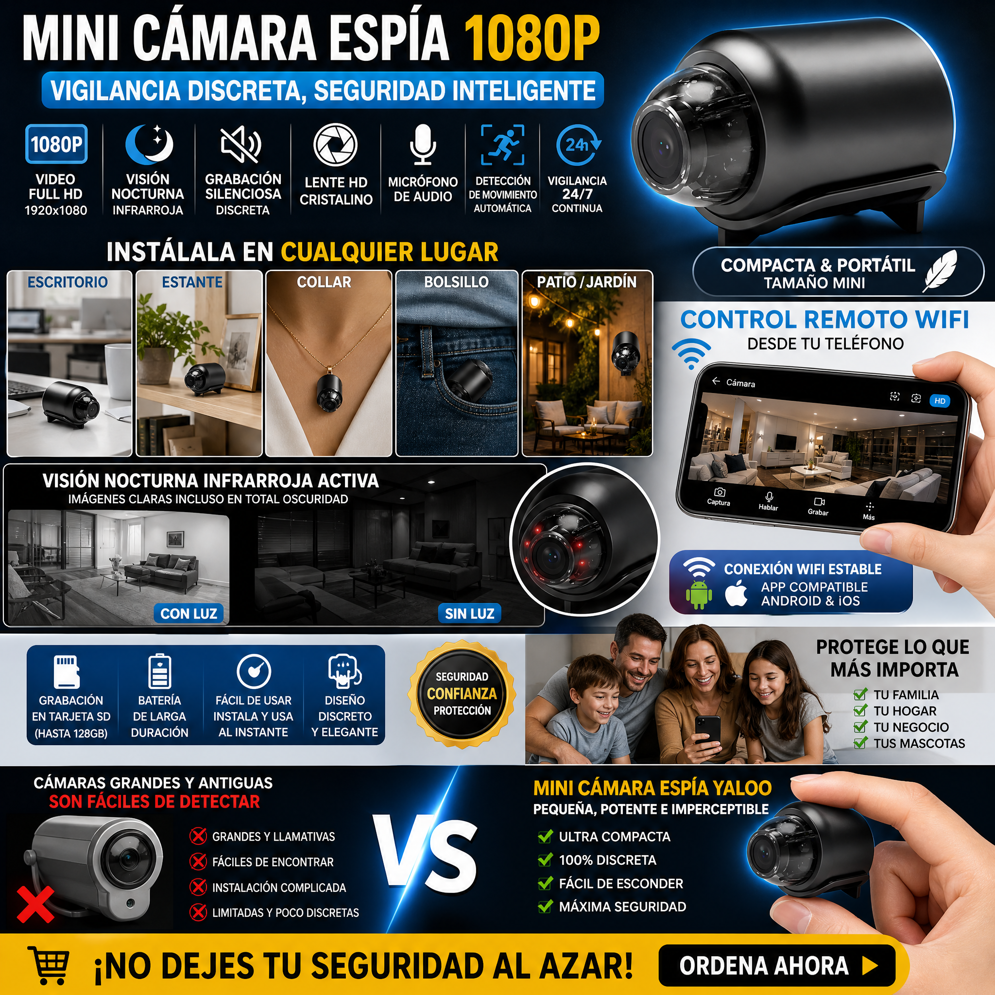 Mini Cámara Espía 1080p Visión Nocturna