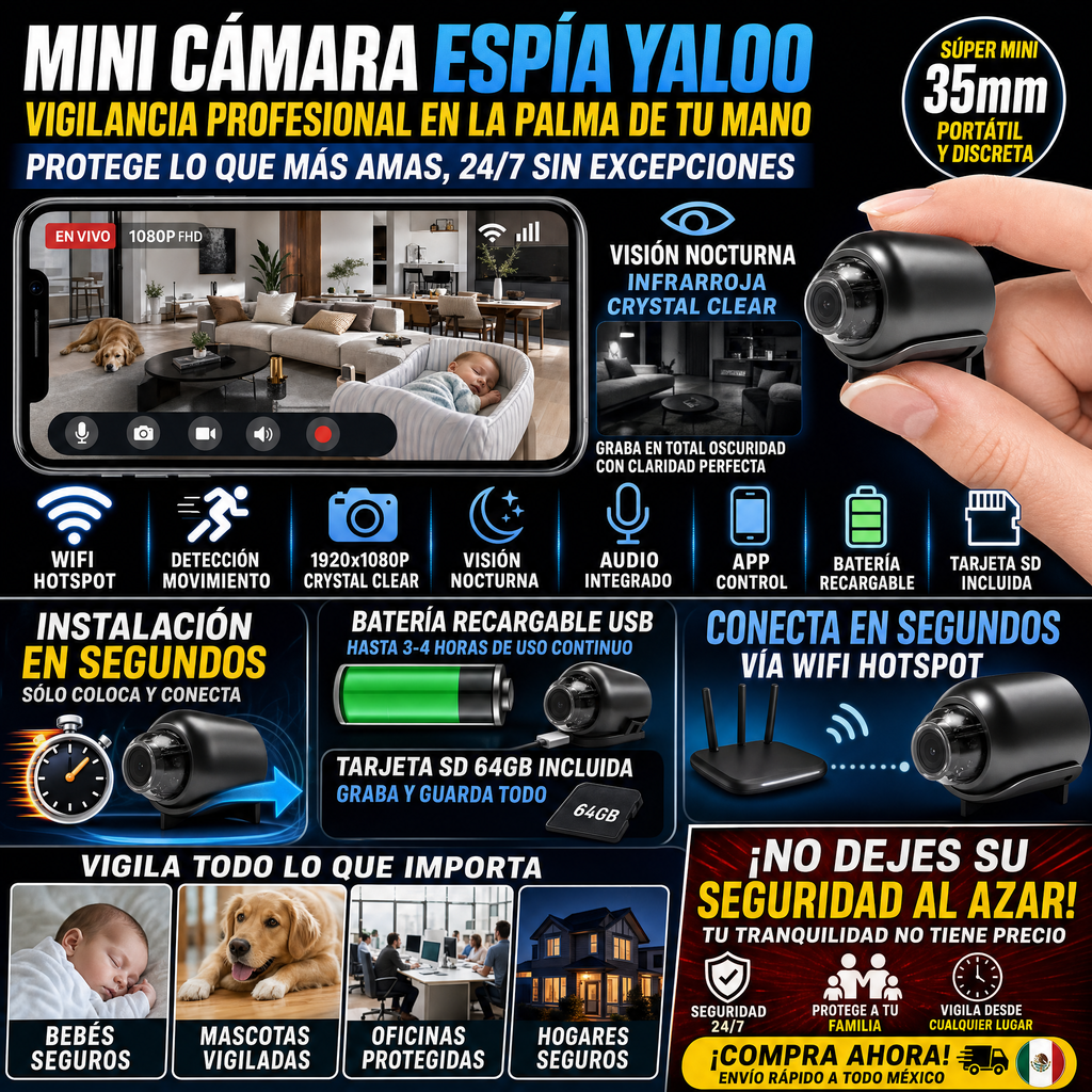 Mini Cámara Espía 1080p Visión Nocturna
