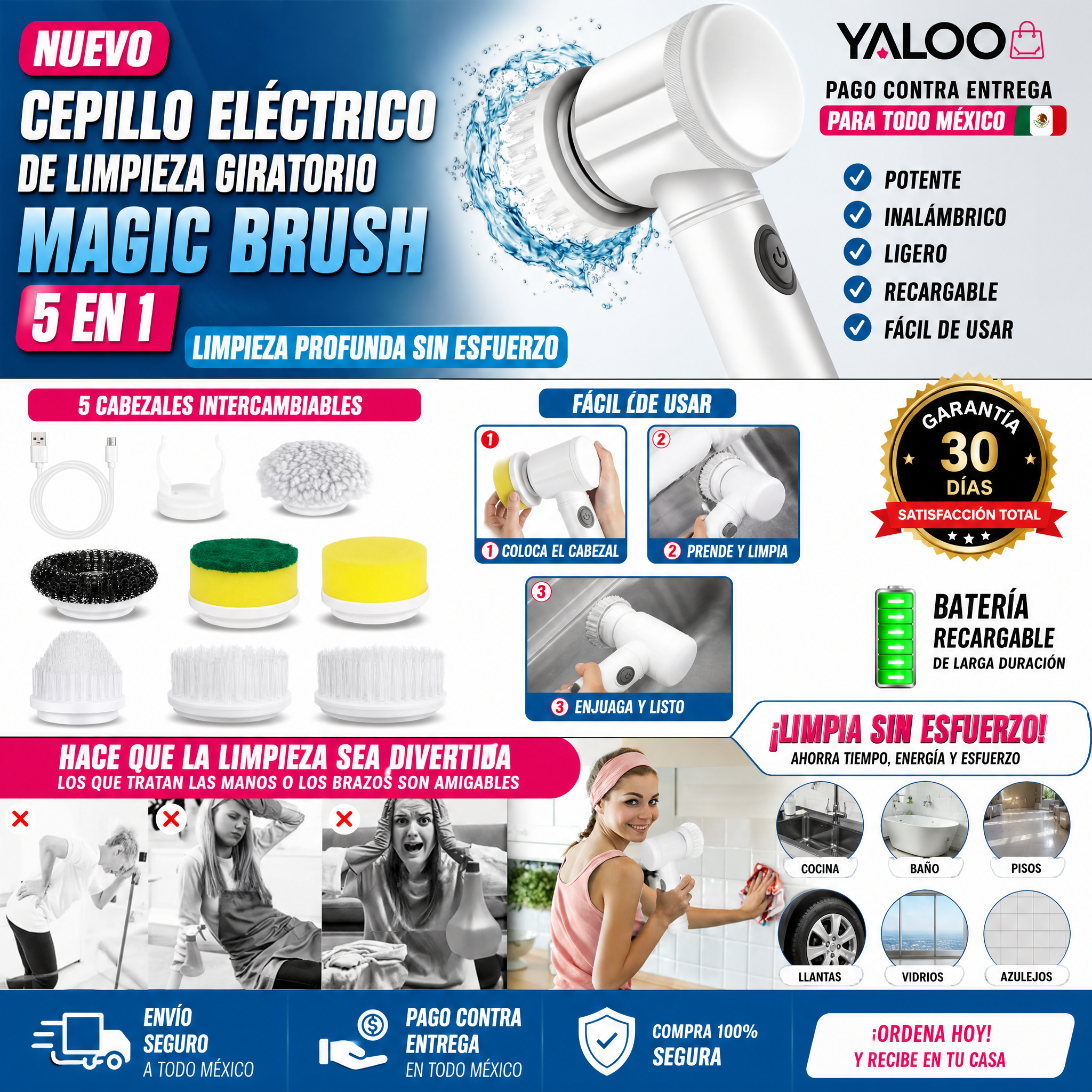 Cepillo Eléctrico MAGIC BRUSH 5 en 1