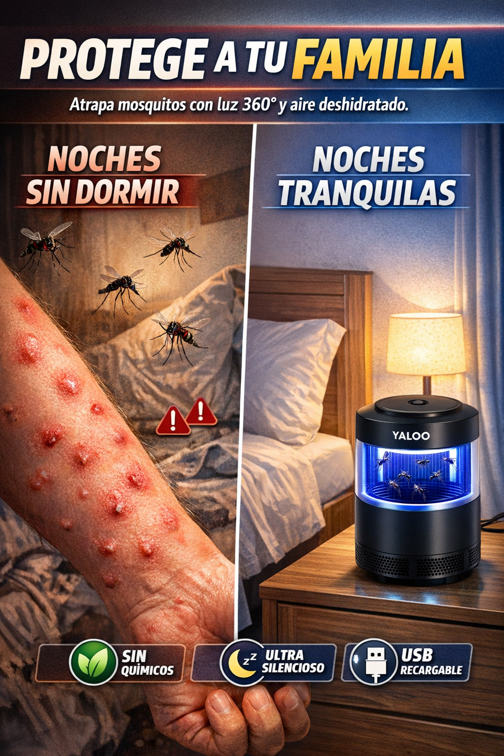 Lampara Atrapa Mosquito Luz Led
