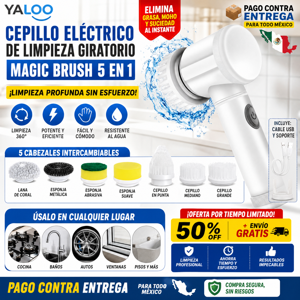 Cepillo Eléctrico MAGIC BRUSH 5 en 1