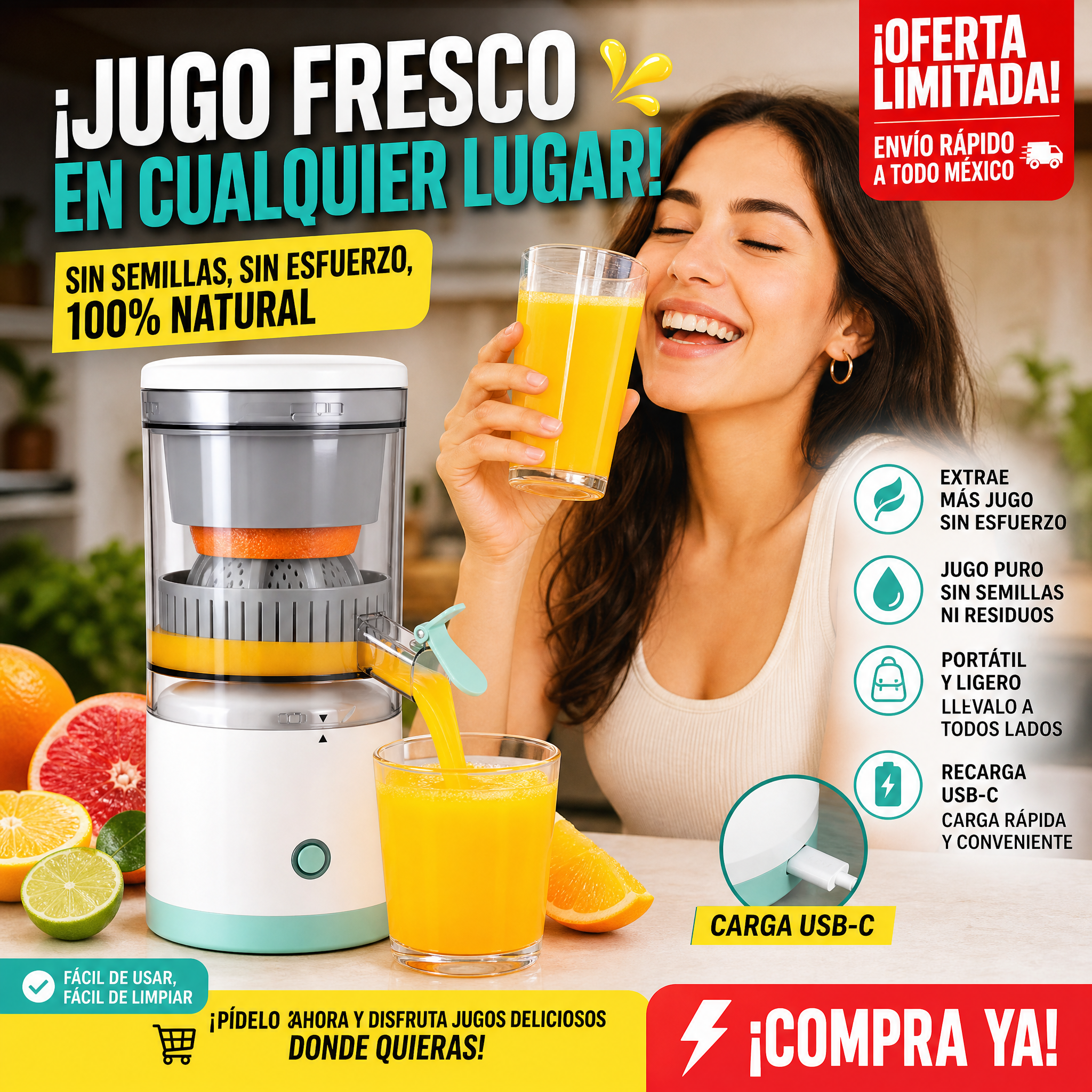 Exprimidor de frutas Portátil
