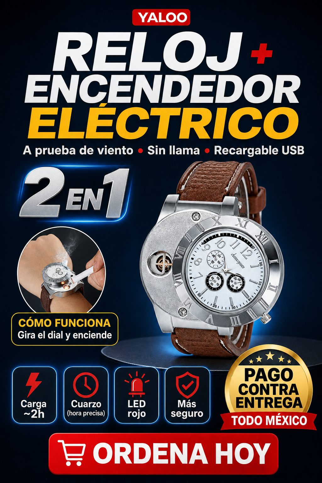 Reloj Analógico Con Encendedor Eléctrico (2 en 1)